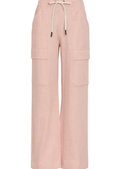 Logo-appliquéd linen-blend sweatpants