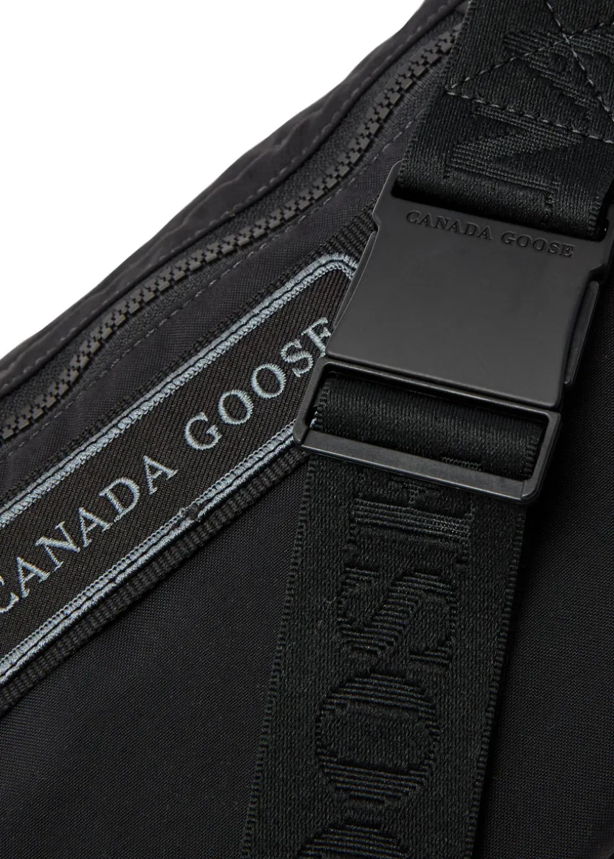Logo-appliquéd nylon belt bag