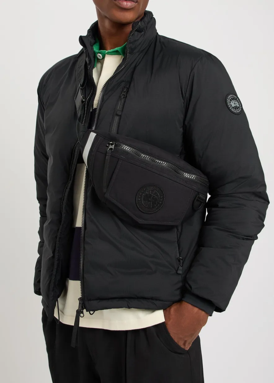 Logo-appliquéd nylon belt bag
