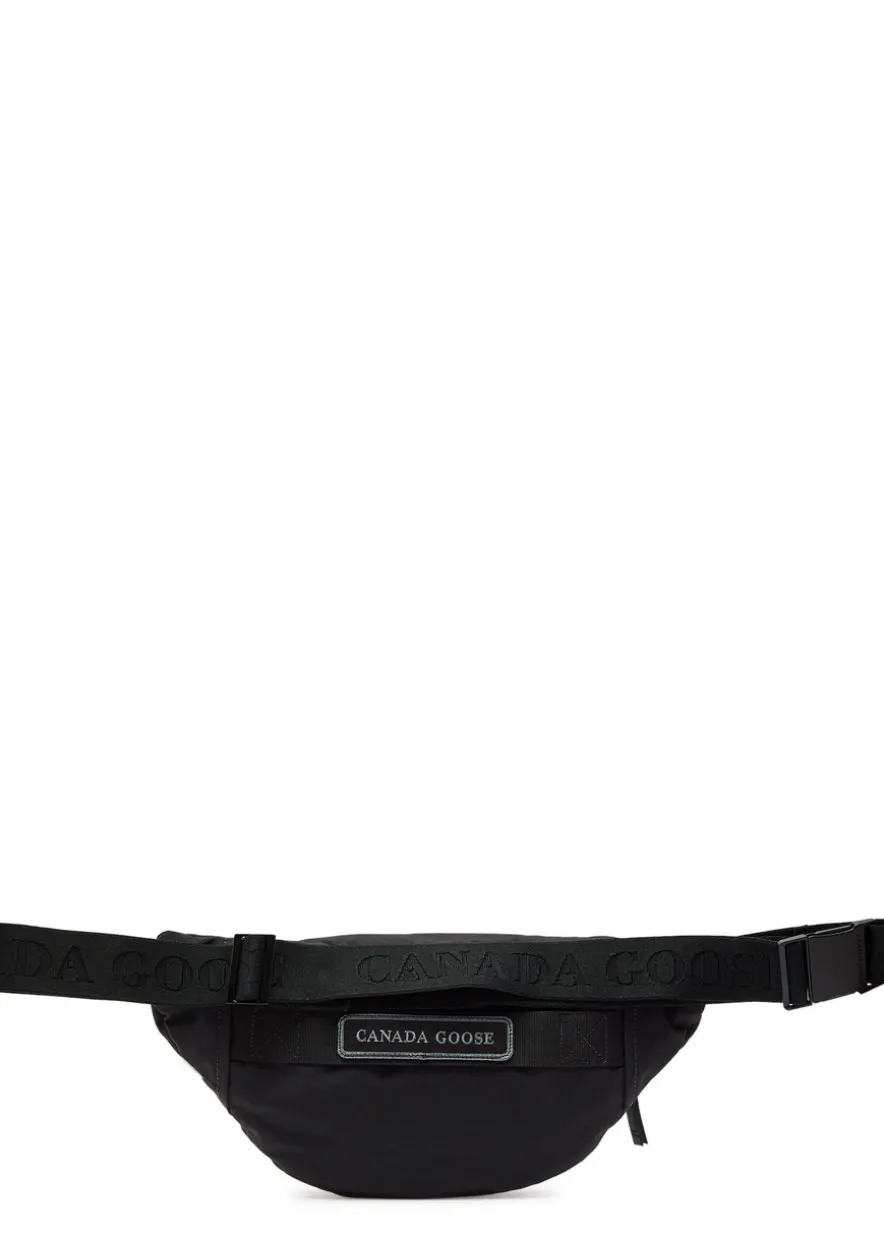 Logo-appliquéd nylon belt bag