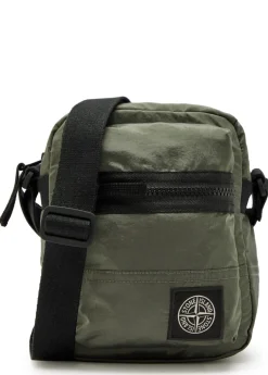 Logo-appliquéd nylon pouch bag