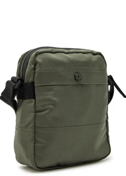 Logo-appliquéd nylon pouch bag
