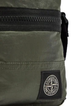 Logo-appliquéd nylon pouch bag