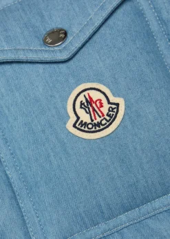 Logo-appliquéd padded denim gilet