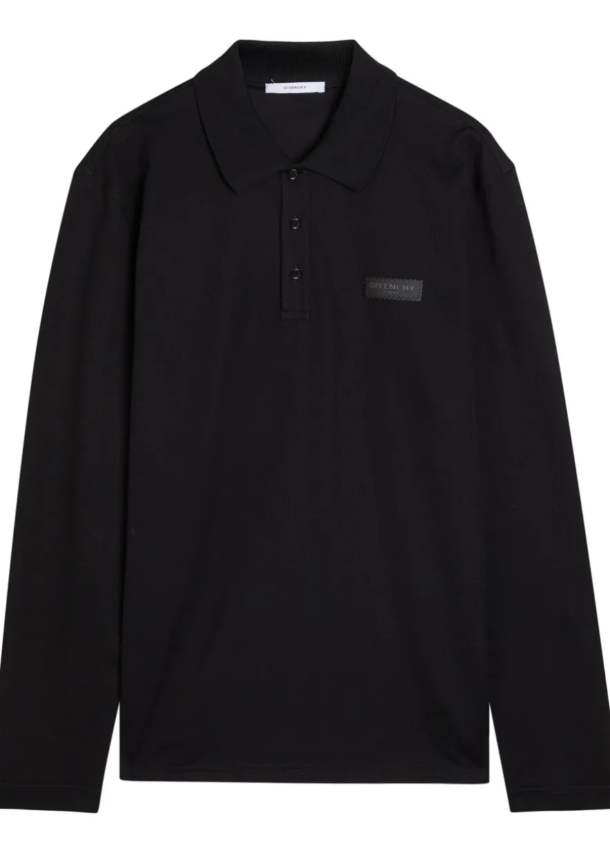 Logo-appliquéd piqué cotton polo shirt