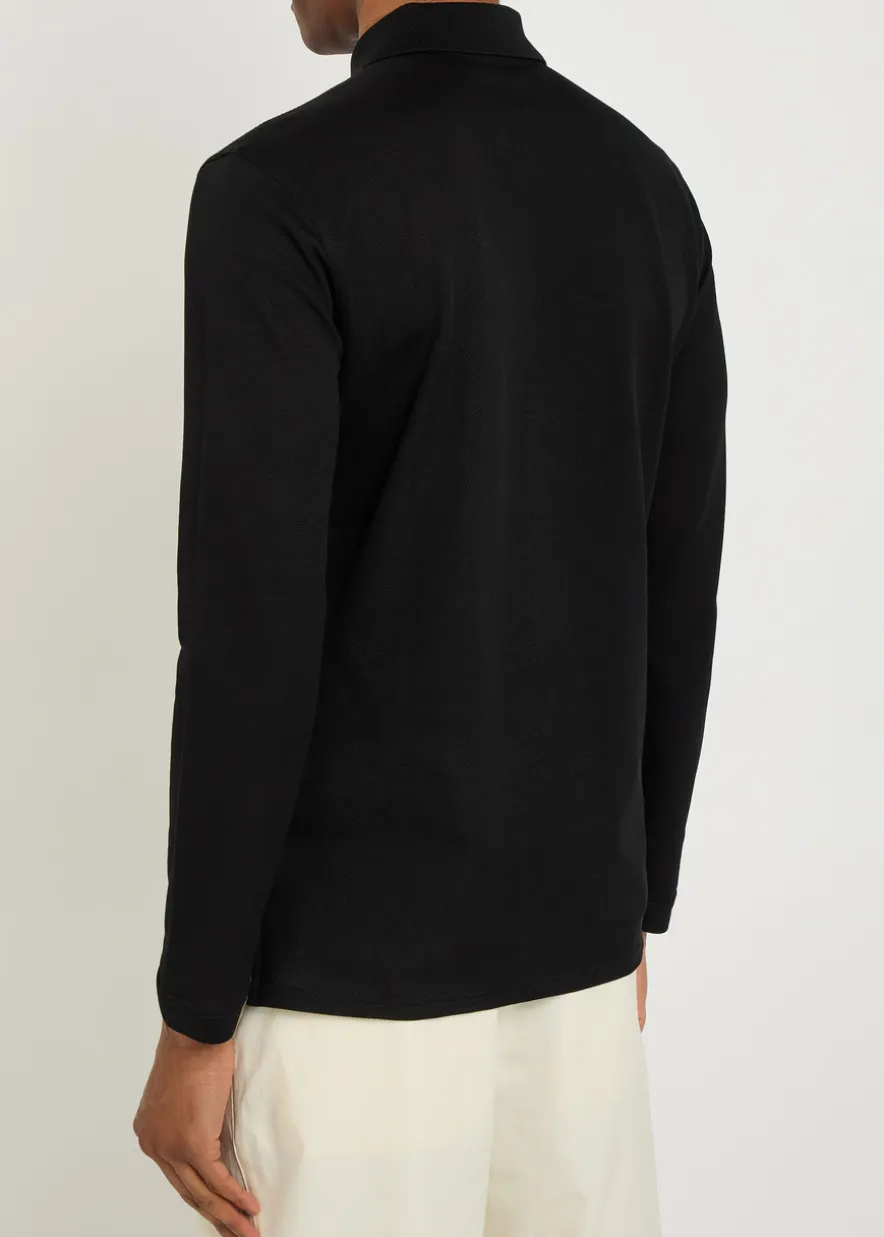 Logo-appliquéd piqué cotton polo shirt