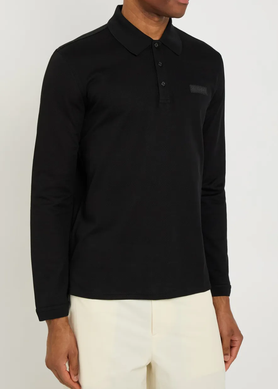 Logo-appliquéd piqué cotton polo shirt