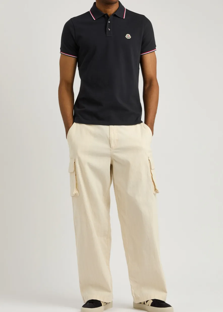 Logo-appliquéd piqué cotton polo shirt