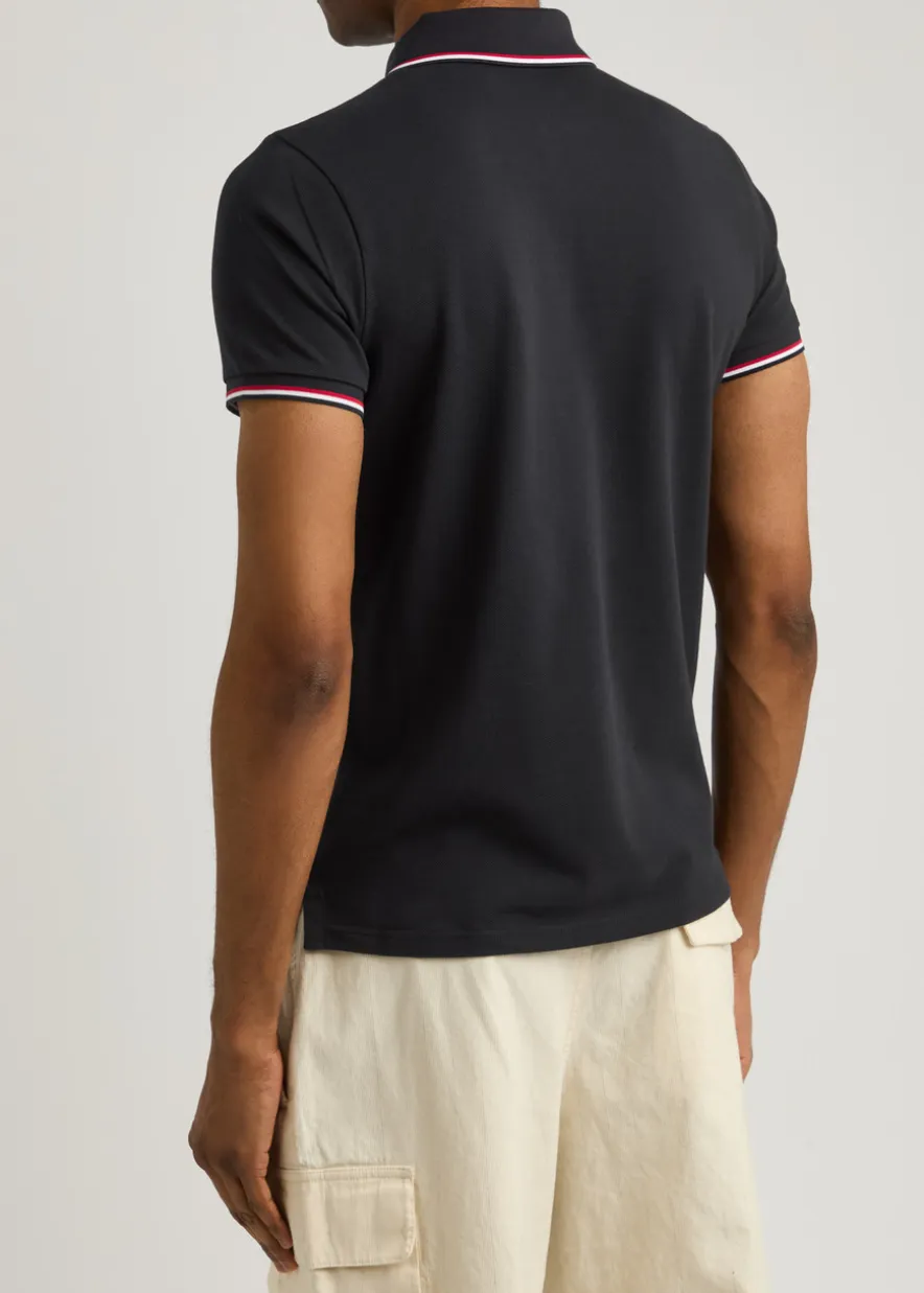 Logo-appliquéd piqué cotton polo shirt