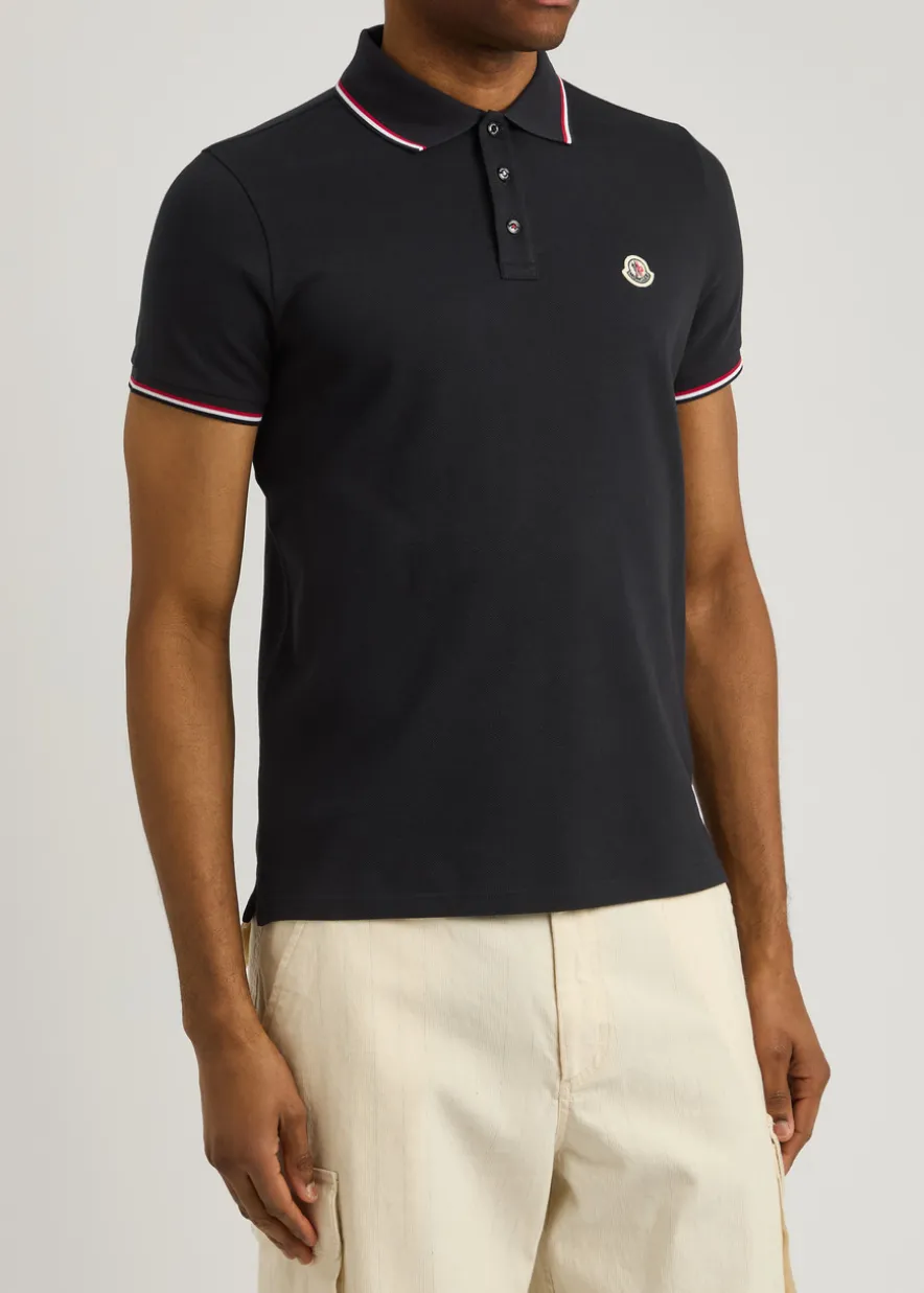 Logo-appliquéd piqué cotton polo shirt