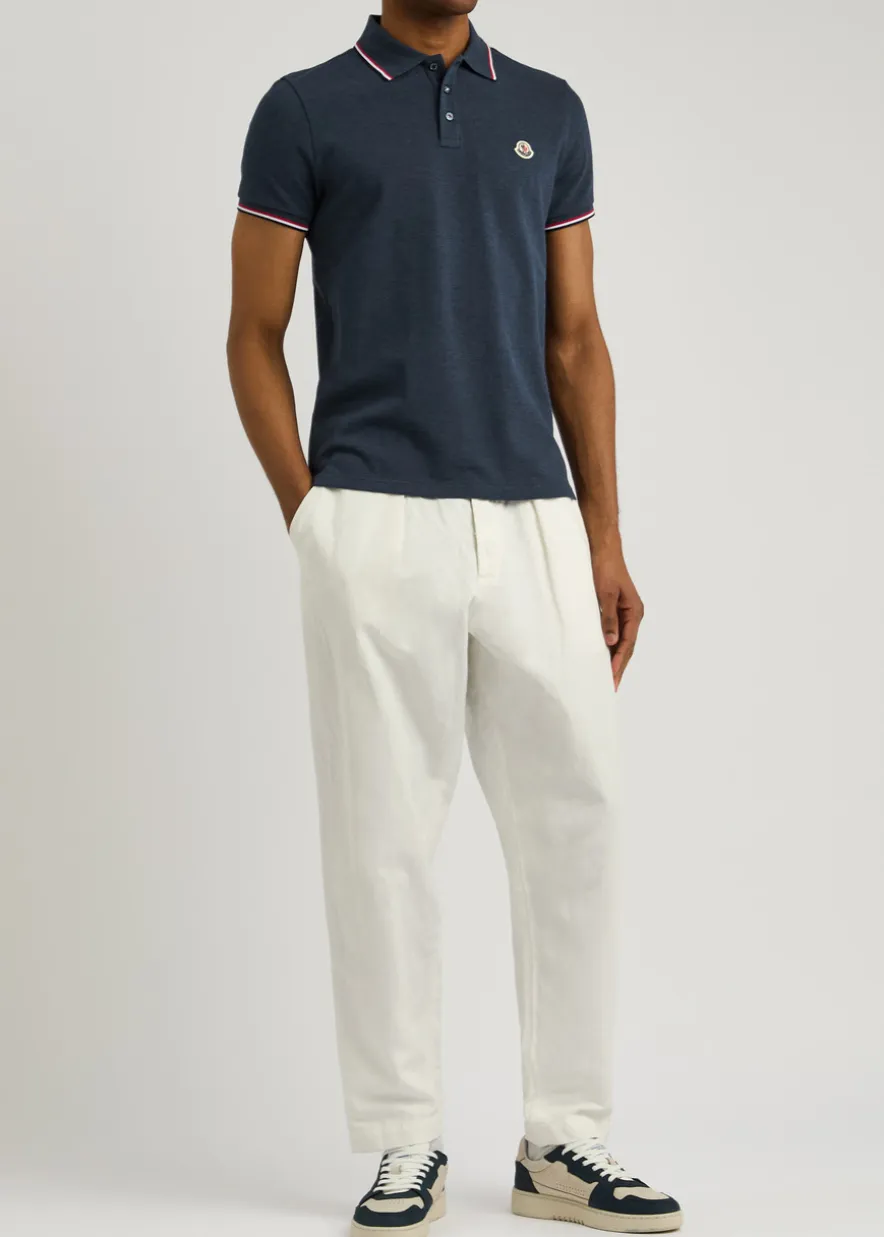 Logo-appliquéd piqué cotton polo shirt