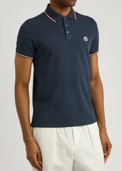 Logo-appliquéd piqué cotton polo shirt