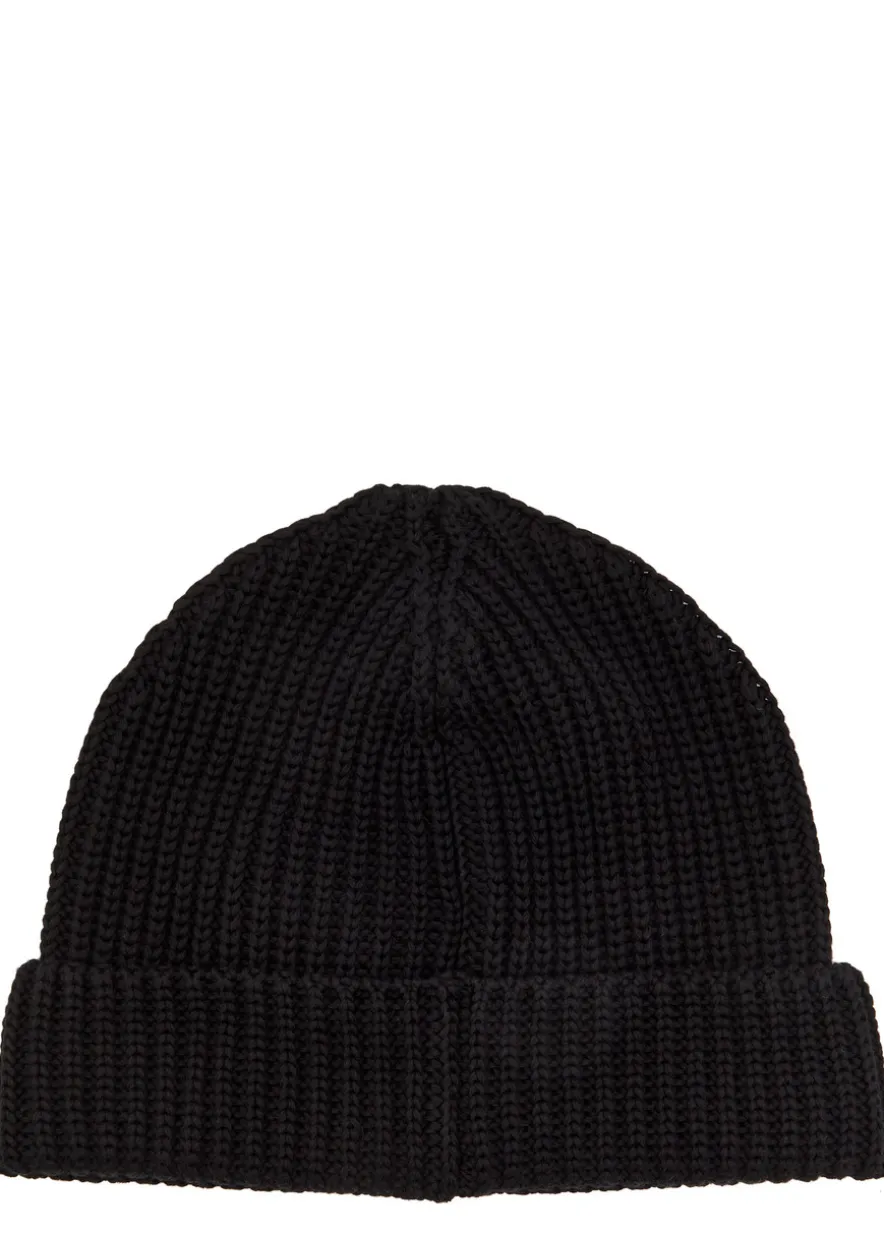 Logo-appliquéd ribbed cotton-knit beanie