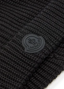 Logo-appliquéd ribbed cotton-knit beanie