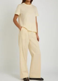 Logo-appliquéd scalloped cotton T-shirt