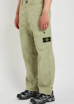 Logo-appliquéd stretch-cotton cargo trousers