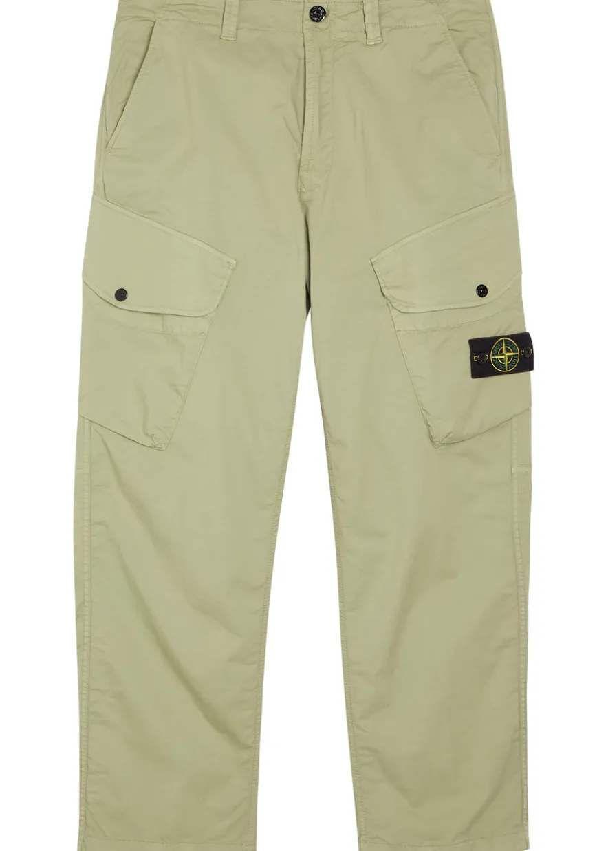 Logo-appliquéd stretch-cotton cargo trousers