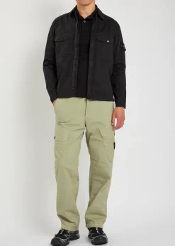 Logo-appliquéd stretch-cotton cargo trousers