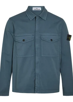 Logo-appliquéd stretch-cotton overshirt