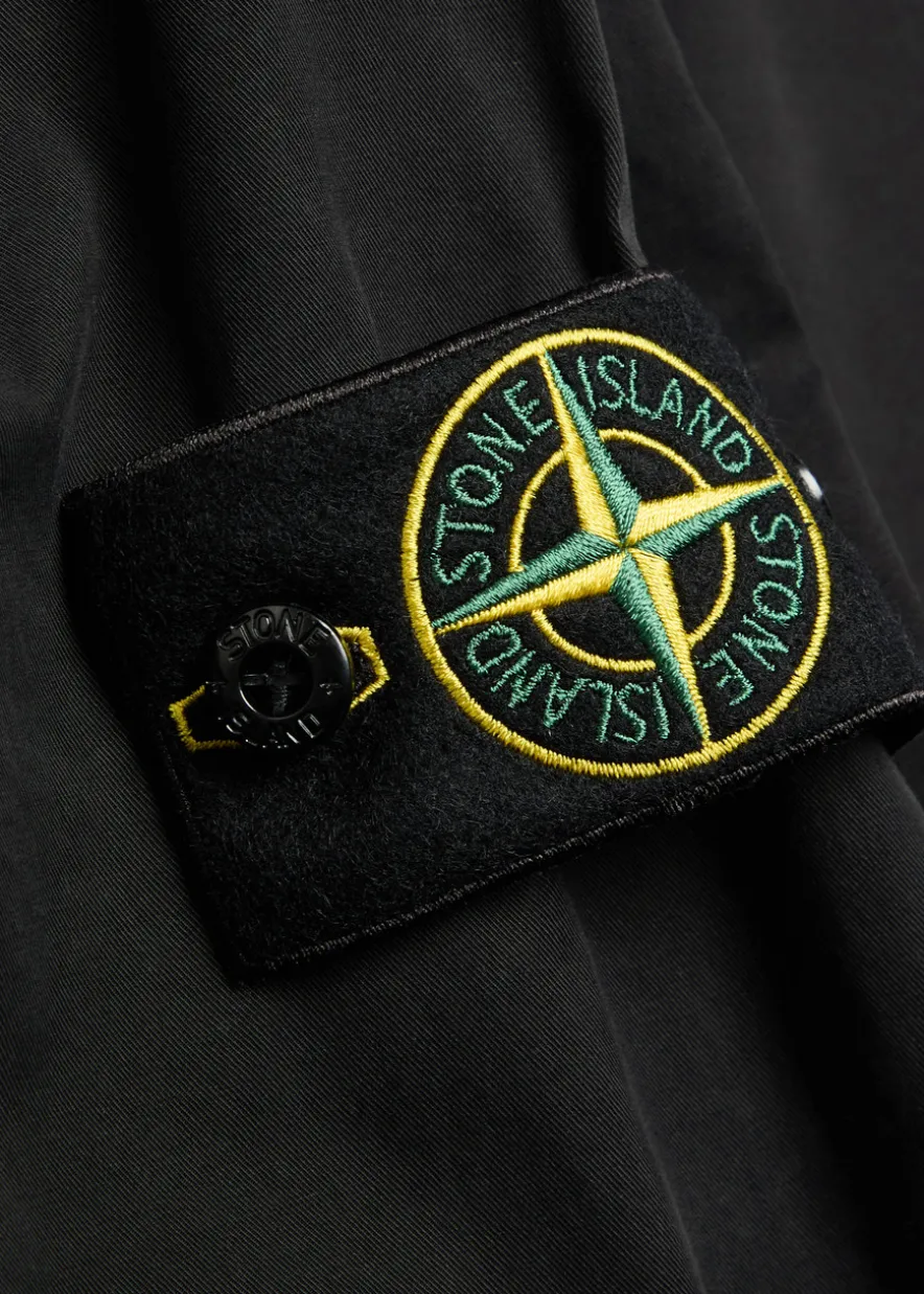 Logo-appliquéd stretch-cotton overshirt