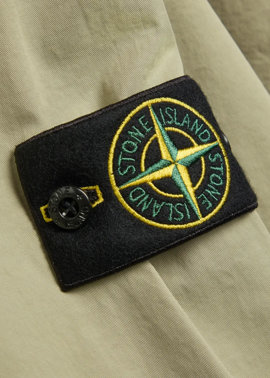 Logo-appliquéd stretch-cotton overshirt