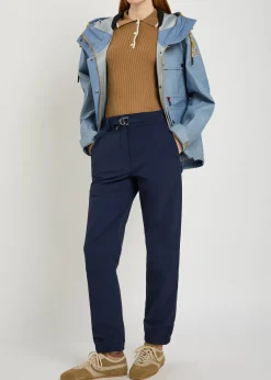Logo-appliquéd stretch-polyamide trousers