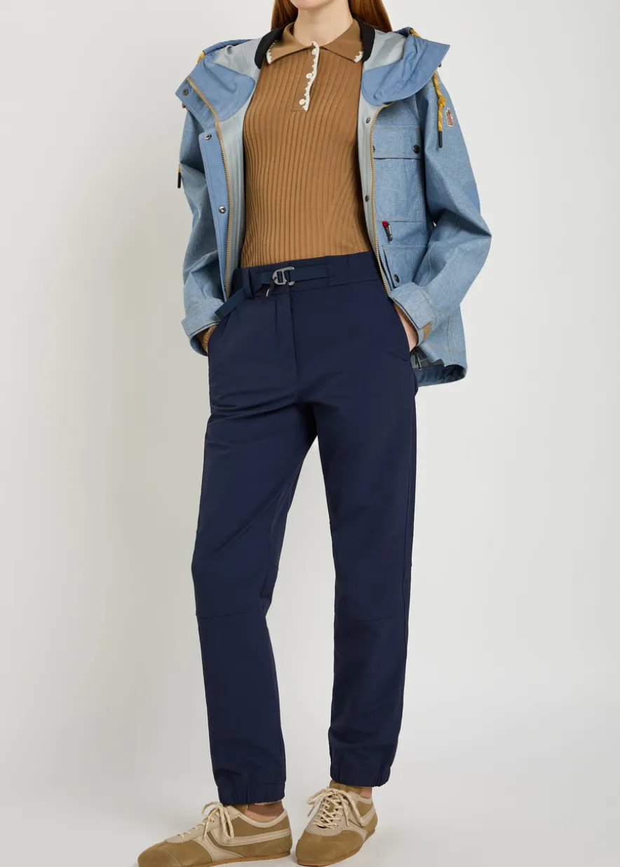 Logo-appliquéd stretch-polyamide trousers