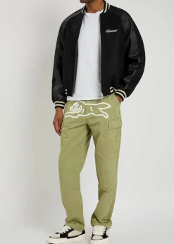 Logo-appliquéd twill cargo trousers