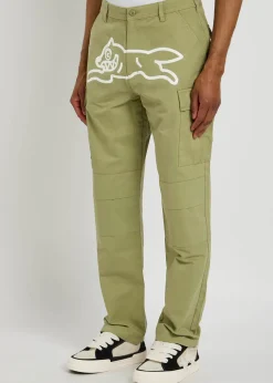 Logo-appliquéd twill cargo trousers