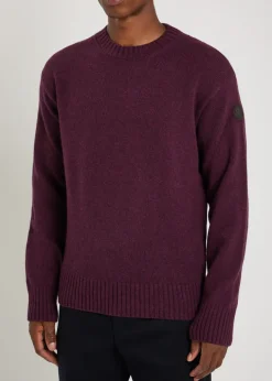 Logo-appliquéd wool and cashmere-blend jumper