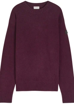 Logo-appliquéd wool and cashmere-blend jumper