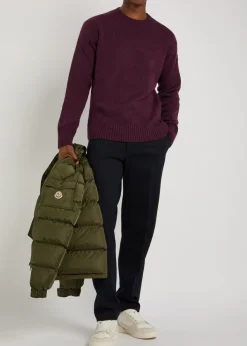 Logo-appliquéd wool and cashmere-blend jumper