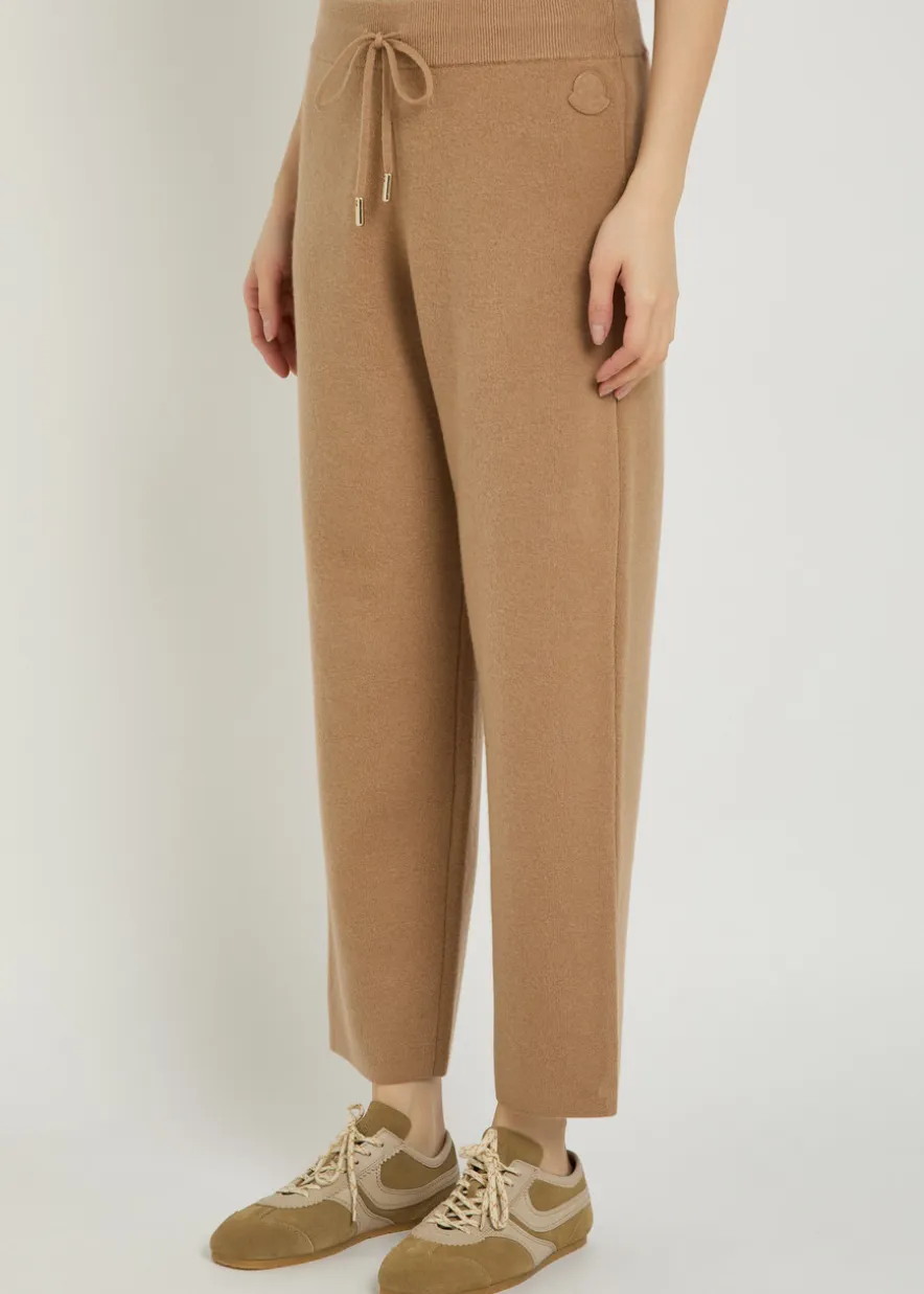 Logo-appliquéd wool and cashmere-blend sweatpants