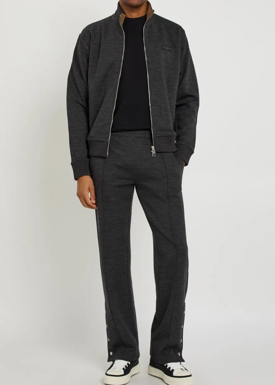Logo-appliquéd wool-blend track sweatshirt