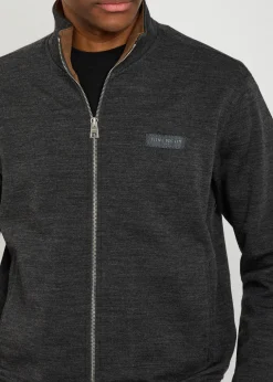 Logo-appliquéd wool-blend track sweatshirt