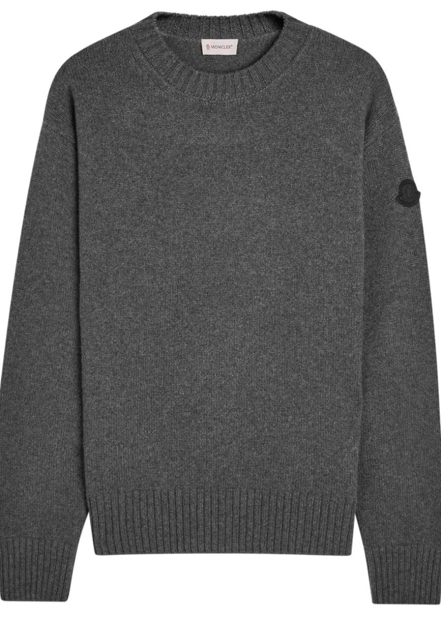 Logo-appliqué wool and cashmere-blend jumper