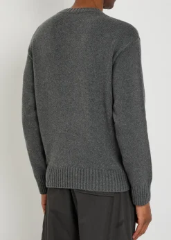 Logo-appliqué wool and cashmere-blend jumper