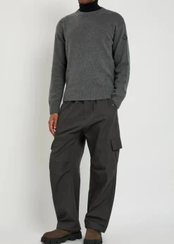 Logo-appliqué wool and cashmere-blend jumper