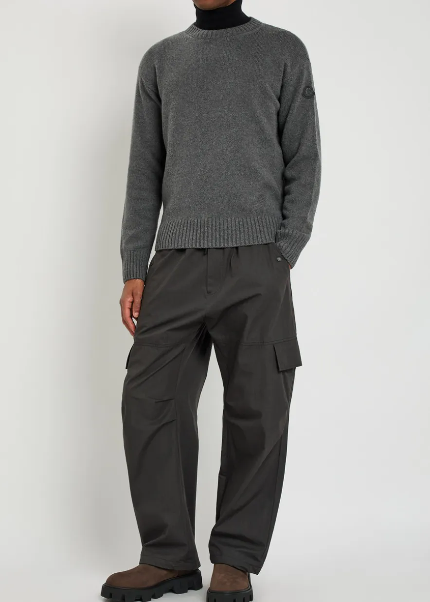 Logo-appliqué wool and cashmere-blend jumper
