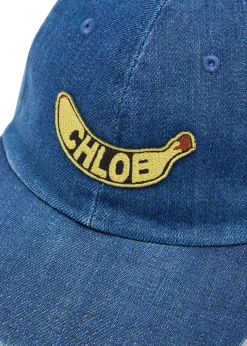 Logo banana-appliquéd denim cap