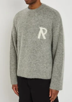 Logo brushed alpaca-blend jumper