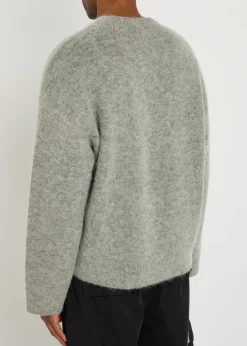 Logo brushed alpaca-blend jumper