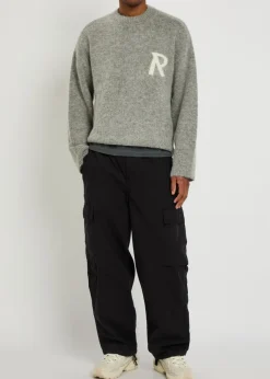 Logo brushed alpaca-blend jumper
