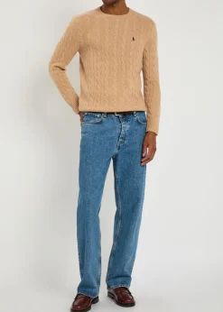Logo cable-knit wool and cashmere-blend jumper