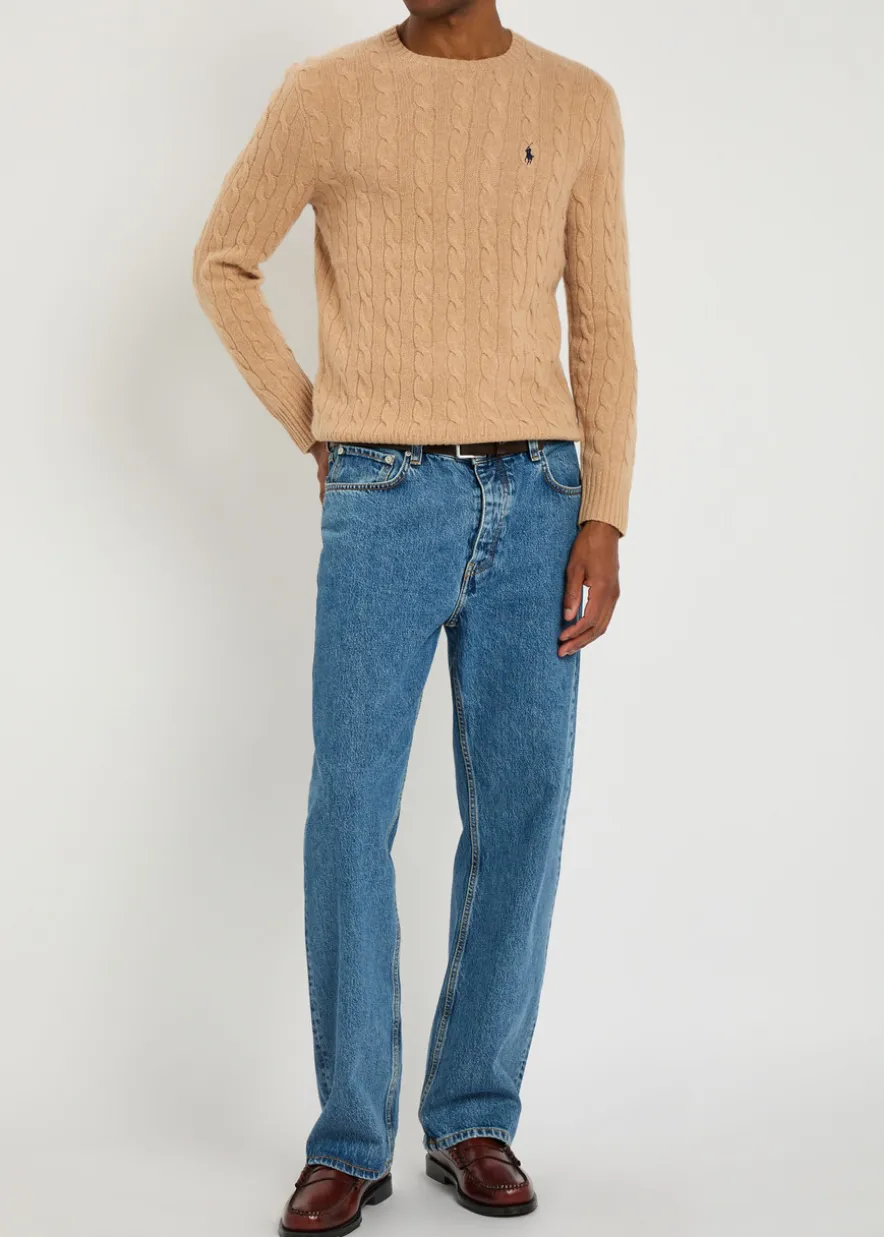 Logo cable-knit wool and cashmere-blend jumper