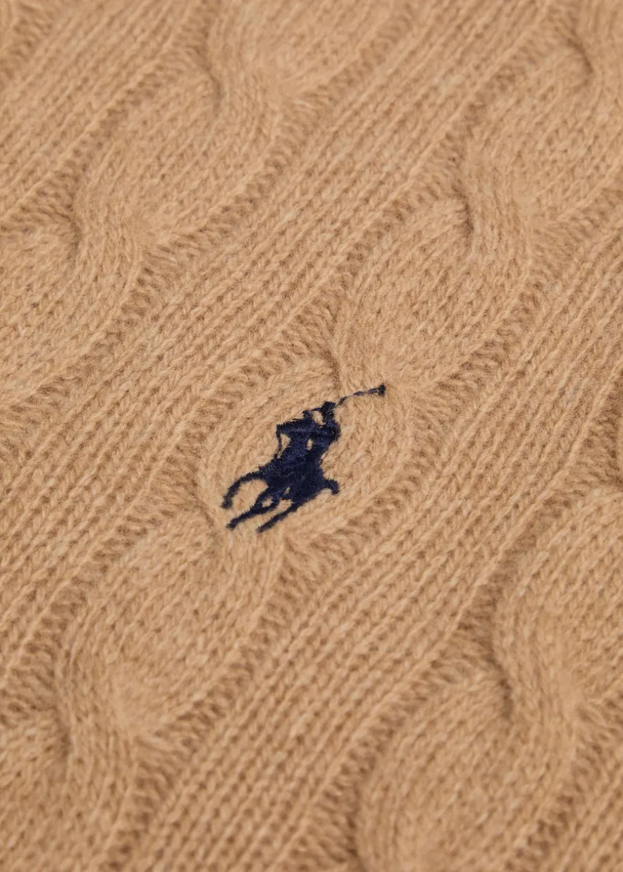 Logo cable-knit wool and cashmere-blend jumper