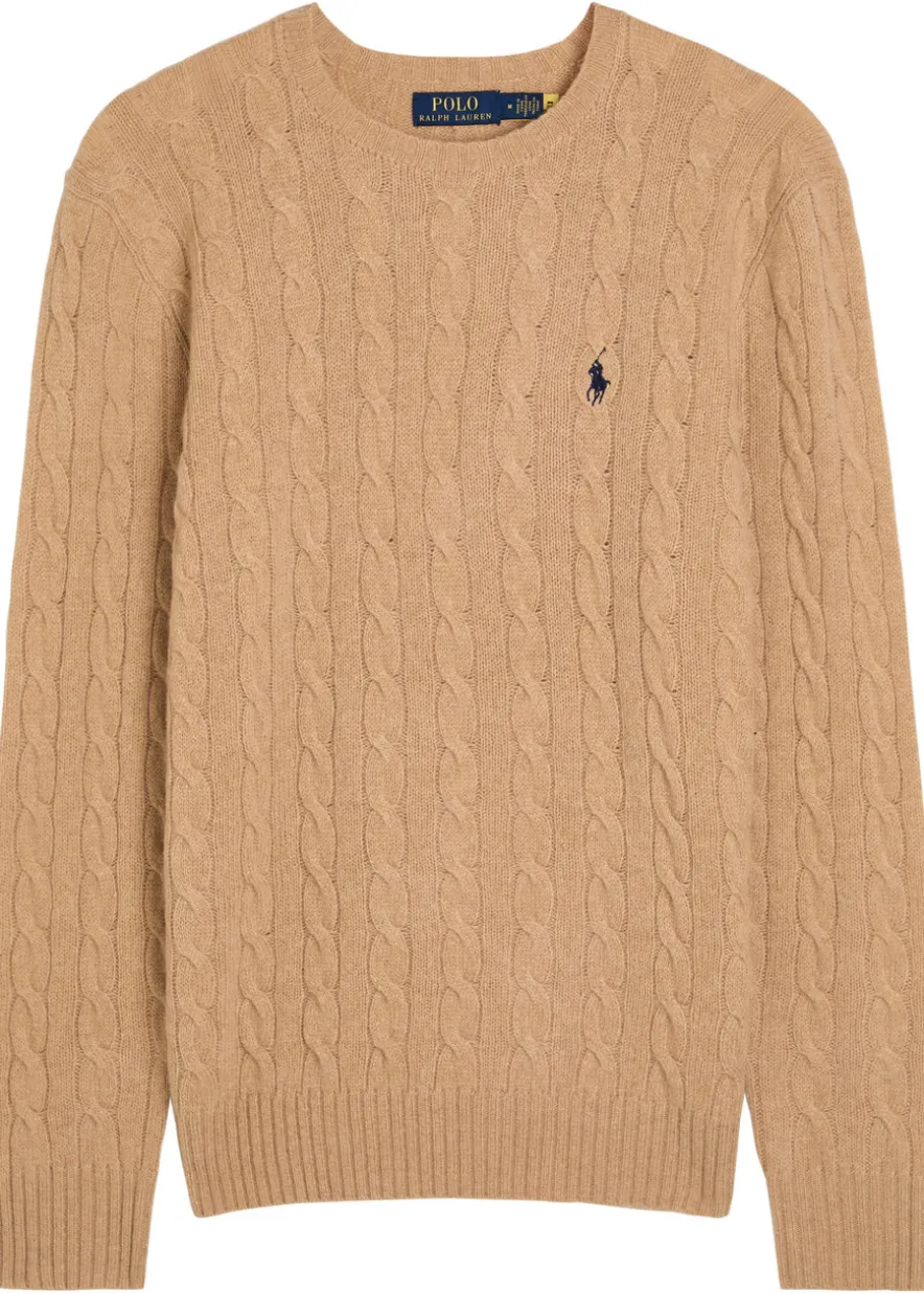 Logo cable-knit wool and cashmere-blend jumper