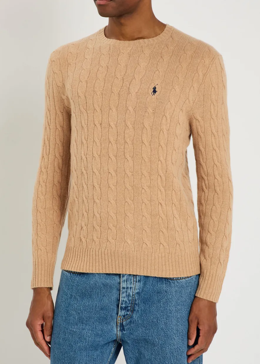 Logo cable-knit wool and cashmere-blend jumper