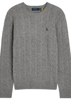 Logo cable-knit wool and cashmere-blend jumper