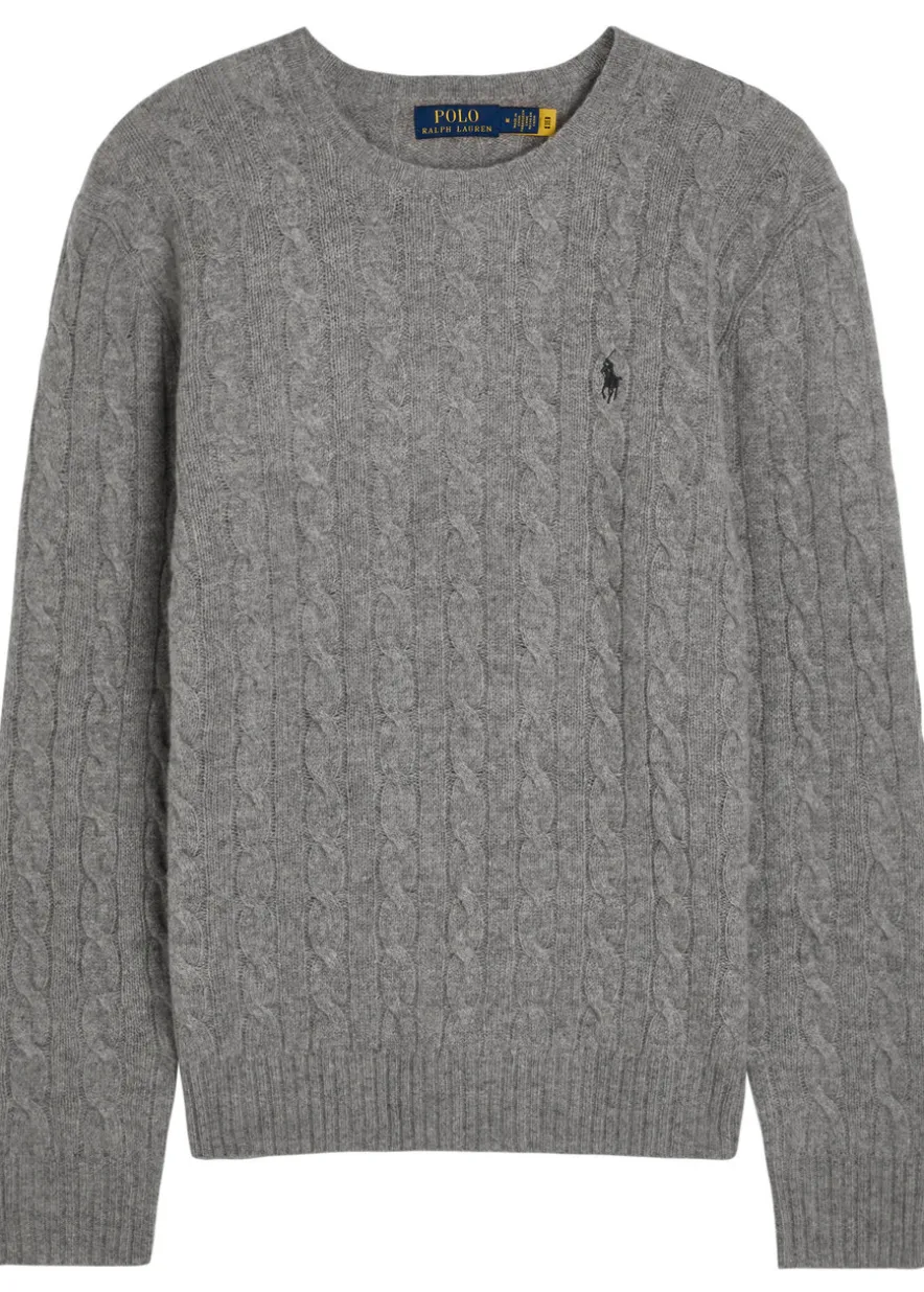 Logo cable-knit wool and cashmere-blend jumper
